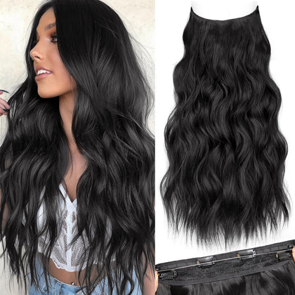 Extensions de cheveux KooKaStyle 20 pouces avec fil invisible et clips