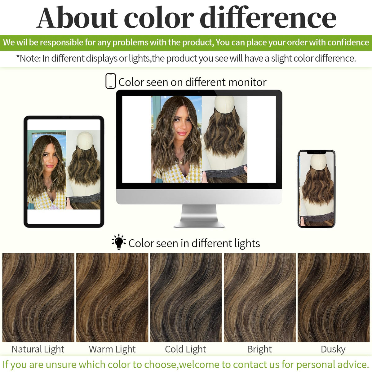 Extensions de cheveux KooKaStyle avec fil de pêche pour ajustement