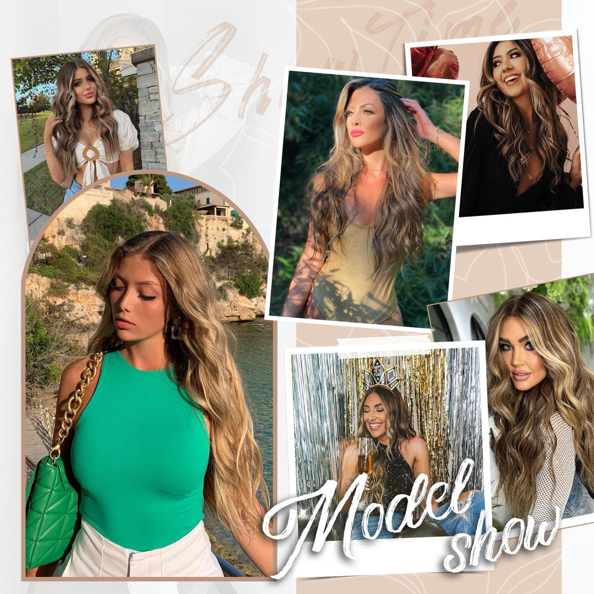 Extensions de cheveux KooKaStyle en position sur la tête