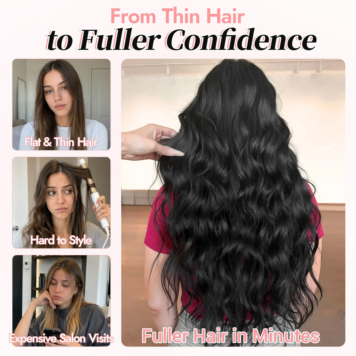 Extensions de cheveux KooKaStyle en usage, montrant un look naturel