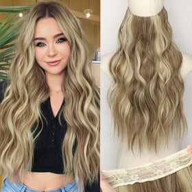 Extensions de cheveux KooKaStyle ondulés plage vue de face