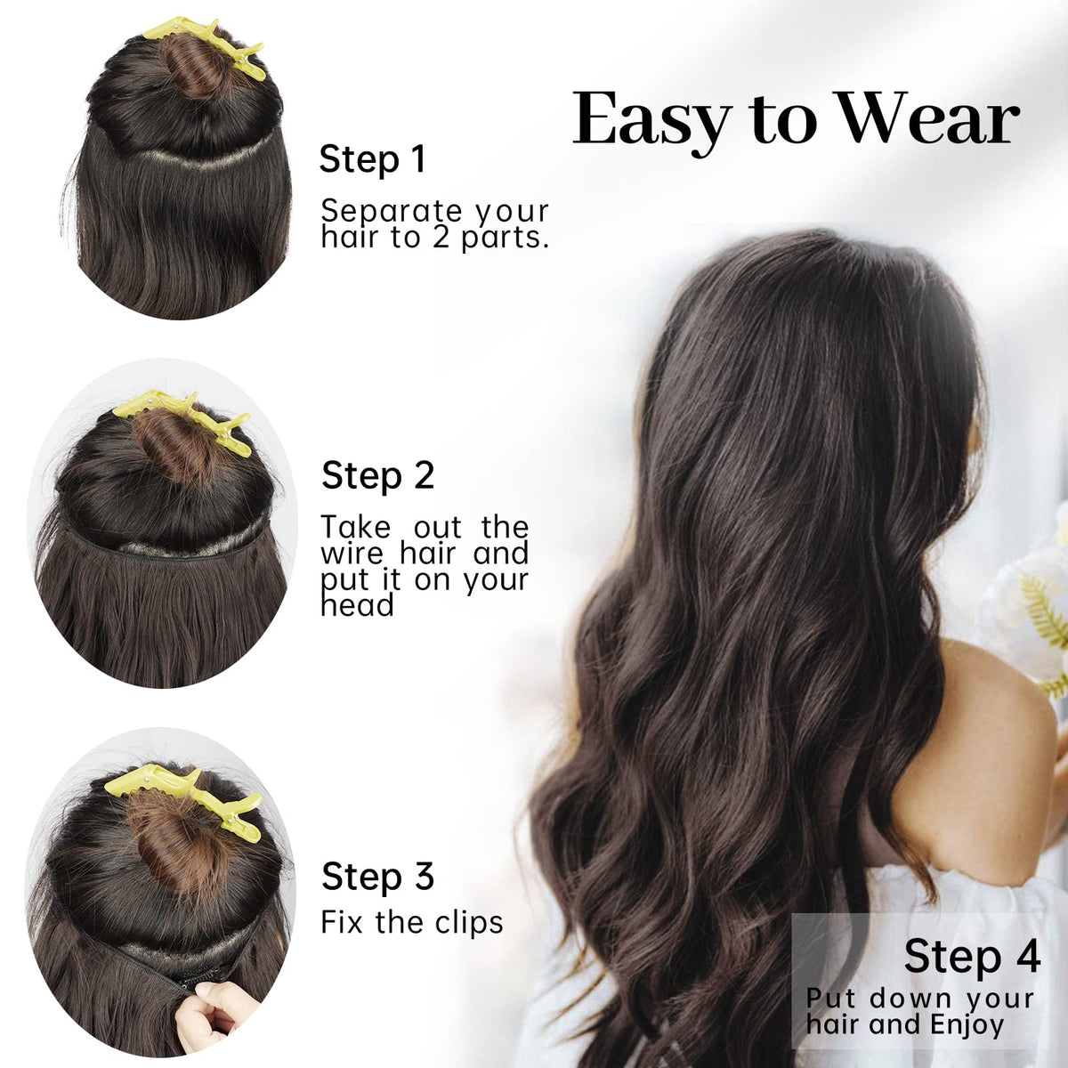 Extensions de cheveux KooKaStyle sur fond neutre