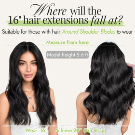 Extensions de cheveux KooKaStyle sur un mannequin, montrant une coiffure naturelle