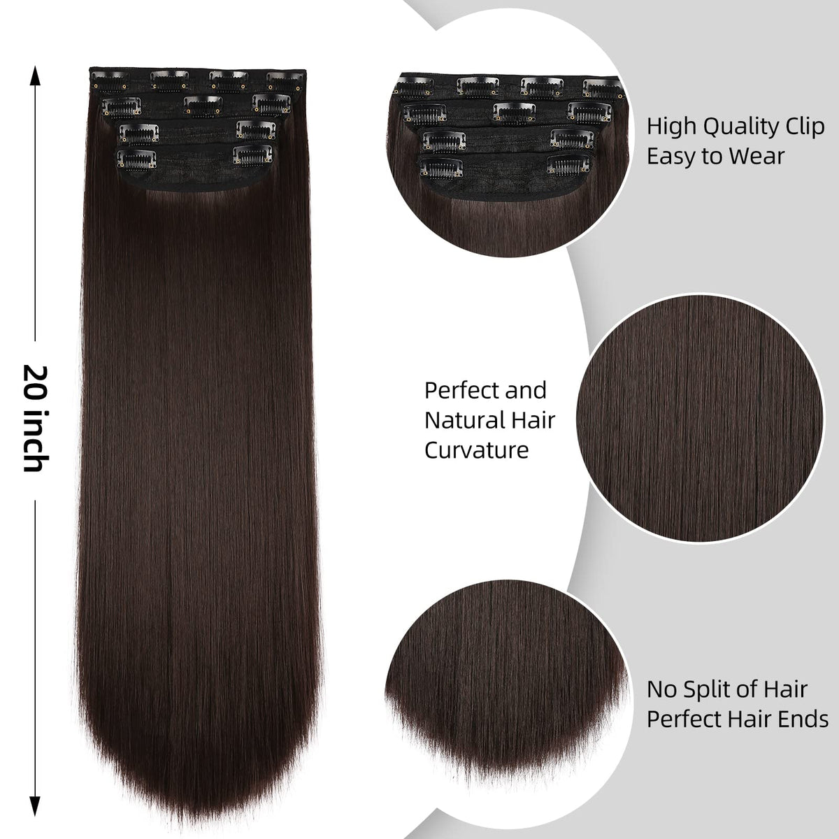 Extensions de cheveux LEEONS à côté d'un peigne démêlant