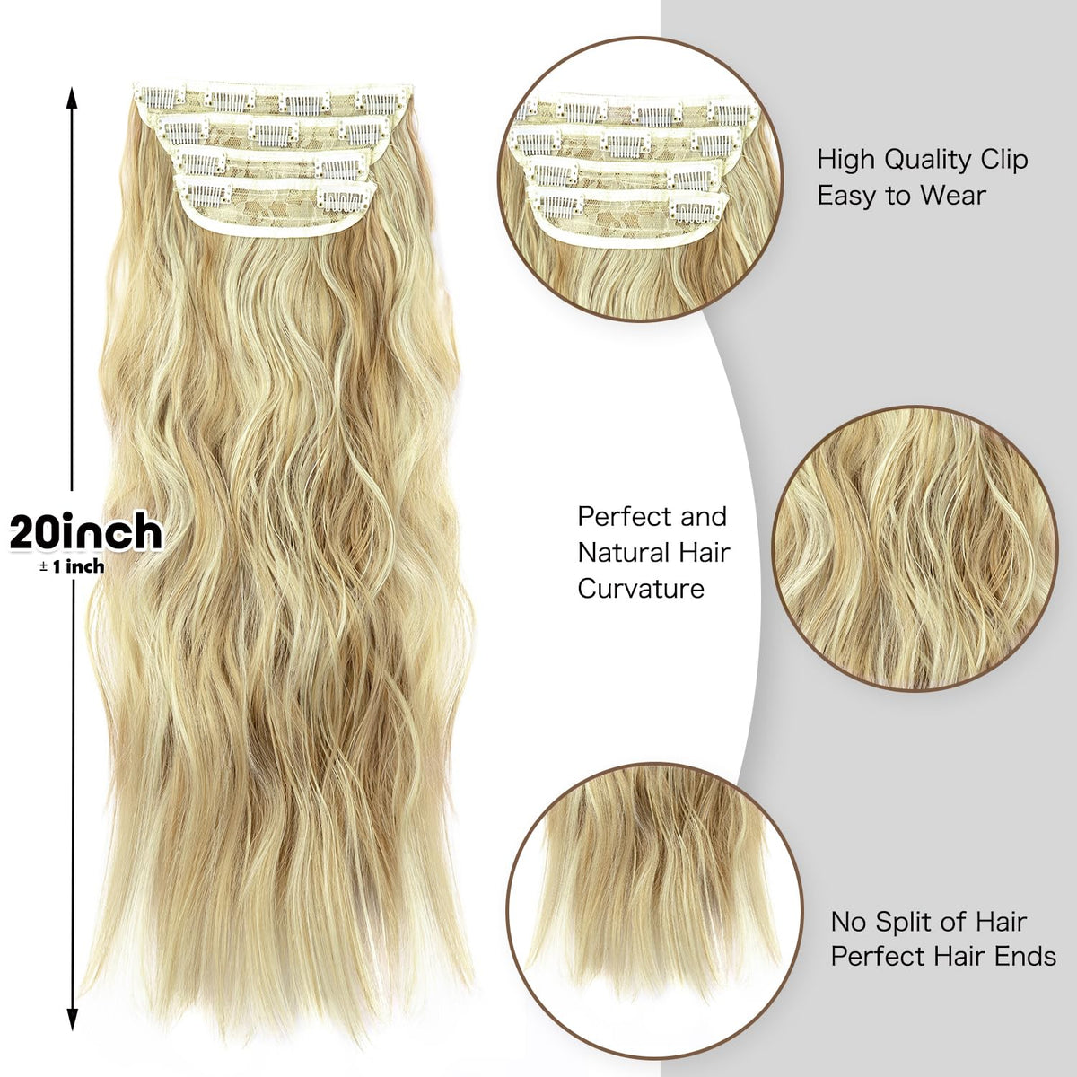 Extensions de cheveux LEEONS posées sur un mannequin