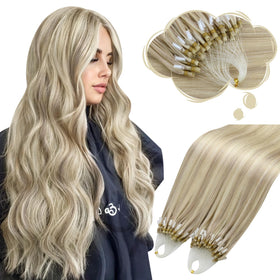 Extensions de cheveux Moresoo 18 pouces blond cendré vue de face