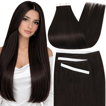 Extensions de cheveux Moresoo 18 pouces couleur brun foncé vue de face
