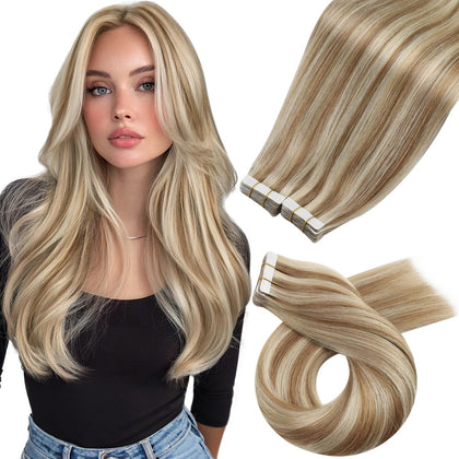 Extensions de cheveux Moresoo 22in châtain blond vue de face