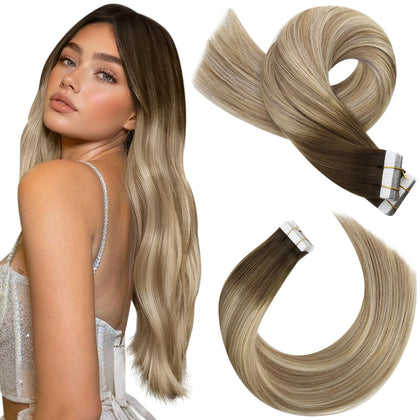 Extensions de cheveux Moresoo 24in ombre brun blond vue avant