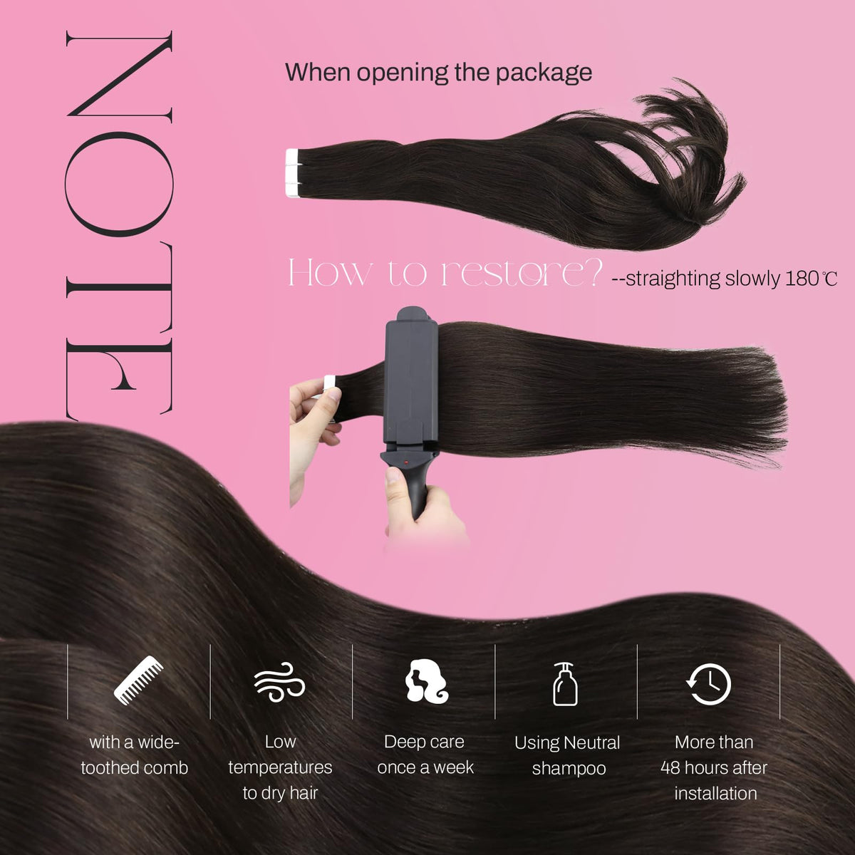 Extensions de cheveux Moresoo avant et après l'application