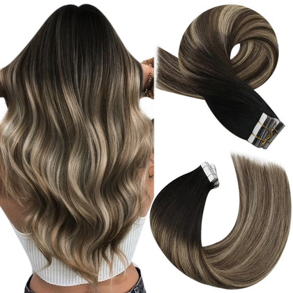 Extensions de cheveux Moresoo balayage caramel 18in vue avant