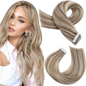 Extensions de cheveux Moresoo beige blond 16in vue de face