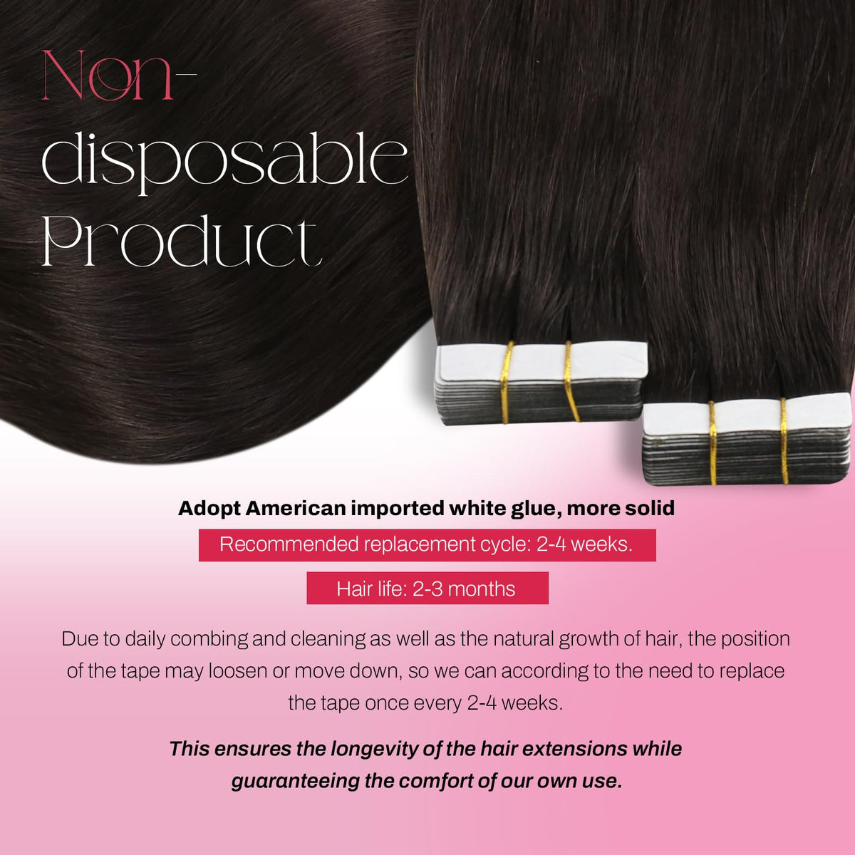 Extensions de cheveux Moresoo en paquet avec instruction