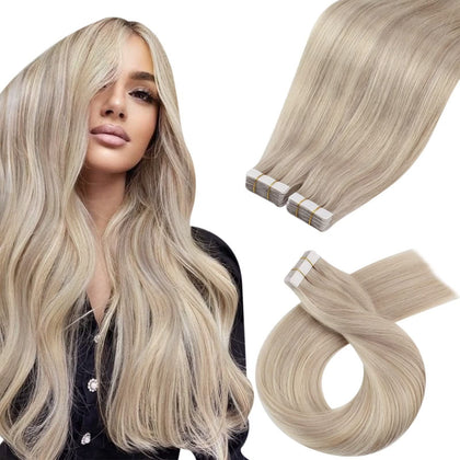 Extensions de cheveux Moresoo Tape Ash Blonde 22in vue avant