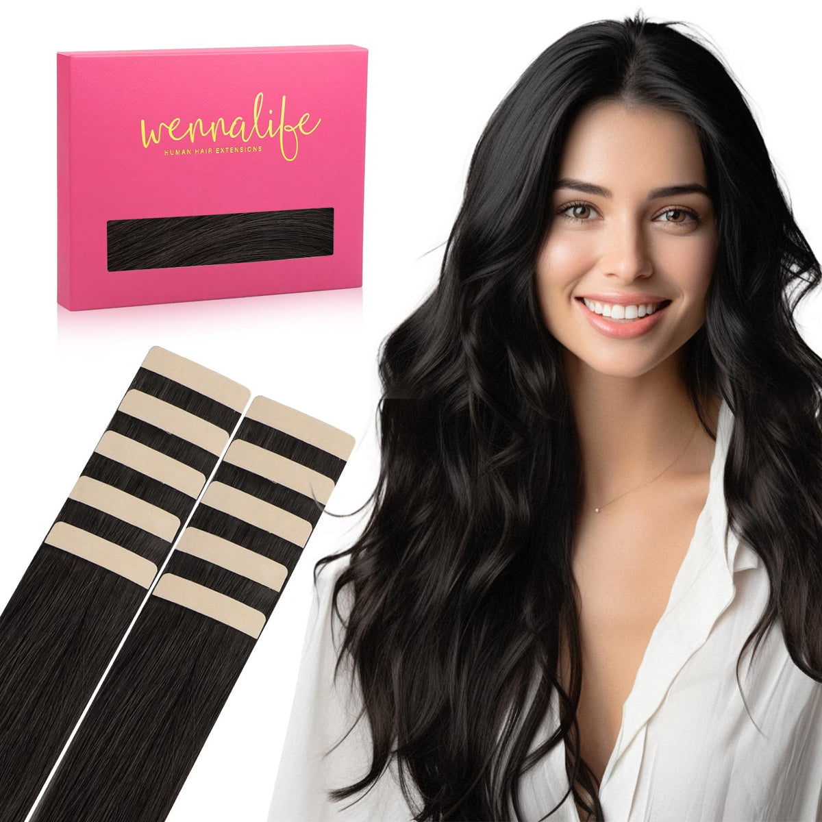 Extensions de cheveux naturelles Wennalife 22 pouces paquet avant