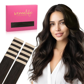 Extensions de cheveux naturels Wennalife brun foncé 24 pouces vue avant