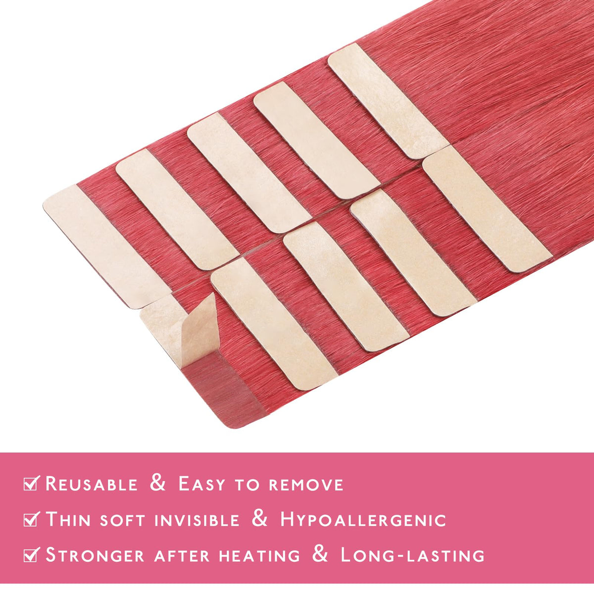 Extensions de cheveux naturels Wennalife rouge corail, présentation des couleurs