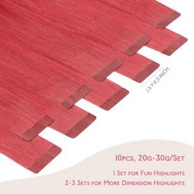Extensions de cheveux naturels Wennalife rouge corail, vue arrière