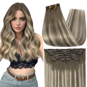 Extensions de cheveux Ombre Clip-in Full Shine, vue de face