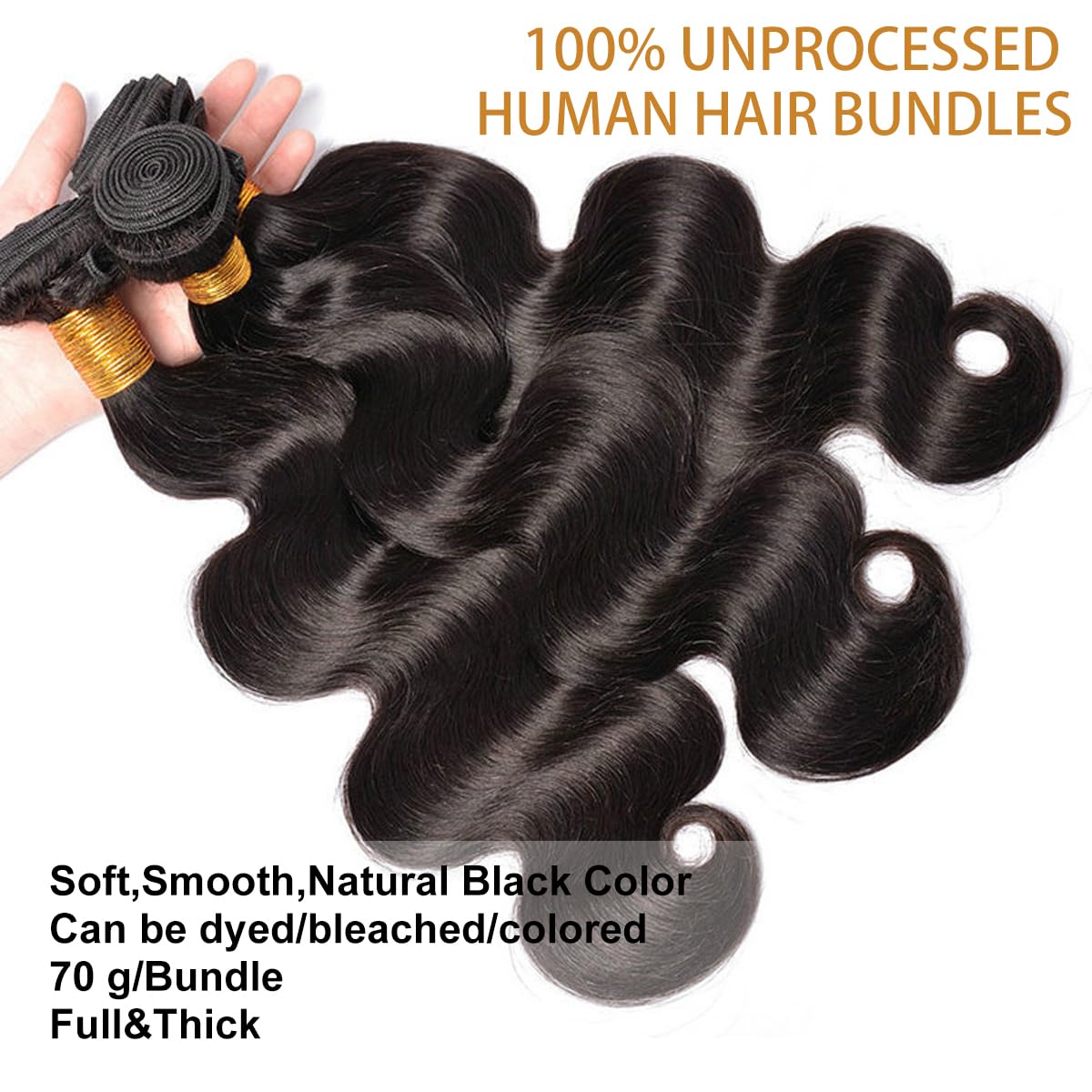 Extensions de cheveux Smoothair 8 pouces en vagues naturelles, vue de côté