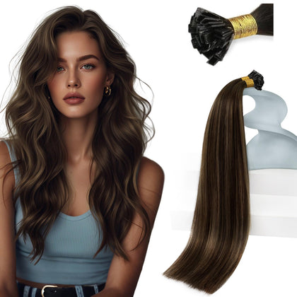 Extensions de cheveux Sunny Hair 18 pouces balayage brun vue avant