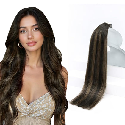 Extensions de cheveux Sunny Hair 18 pouces en cheveux humains Remy, vue de face
