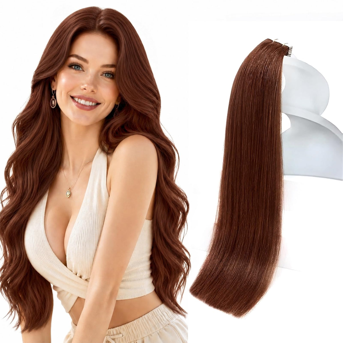 Extensions de cheveux Sunny Hair 18 pouces marron vue avant