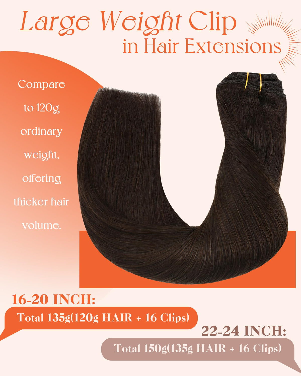 Extensions de cheveux Sunny Hair 20 pouces en cheveux humains