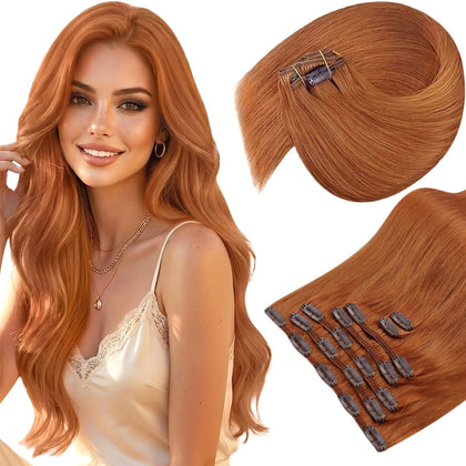Extensions de cheveux Sunny Hair 24 pouces couleur cuivre orange vue avant