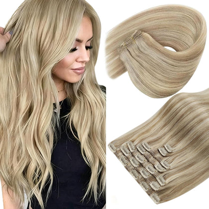 Extensions de cheveux Sunny Hair blond 7 pièces vue de face
