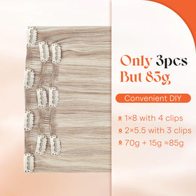 Extensions de cheveux Sunny Hair blonds 14 pouces, détails des clips