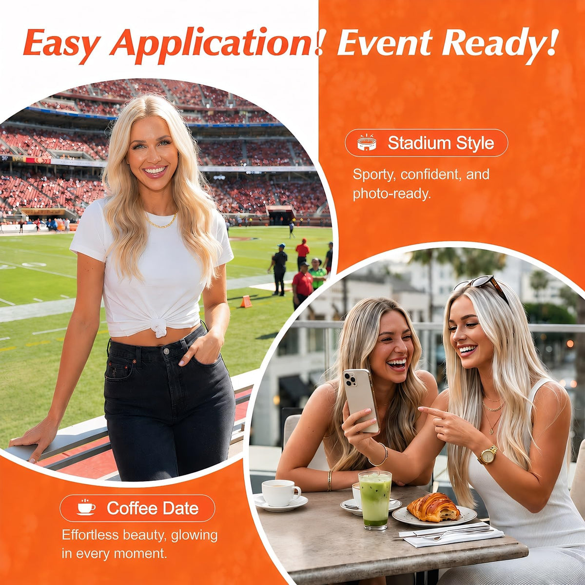 Extensions de cheveux Sunny Hair blonds 14 pouces, vue arrière