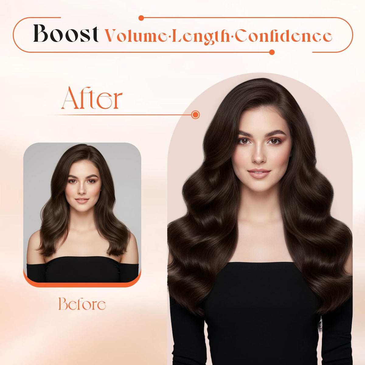 Extensions de cheveux Sunny Hair en chocolat marron posées sur une surface blanche