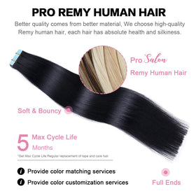 Extensions de cheveux SUYYA montrant le volume et la longueur