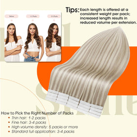 Extensions de cheveux tape in Full Shine en paquet