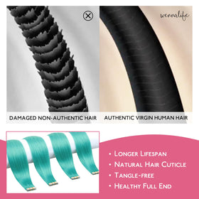 Extensions de cheveux Teal Green Wennalife en paquet