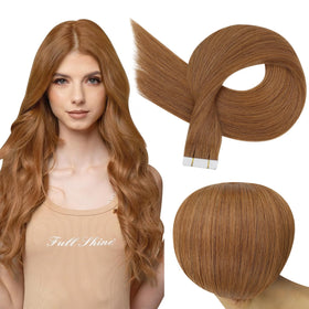 Extensions de cheveux tissées Full Shine 24 pouces couleur cuivre gingembre vue de face