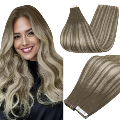 Extensions de cheveux tissés Full Shine 18 pouces brun froid vue de face