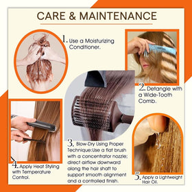 Extensions de cheveux tissés Full Shine posées sur une table
