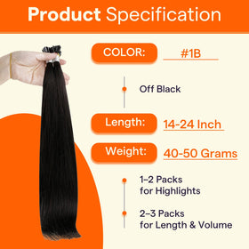 Extensions de cheveux U Tip Full Shine installées sur un modèle