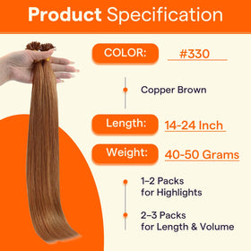Extensions de cheveux U Tip installées sur un modèle