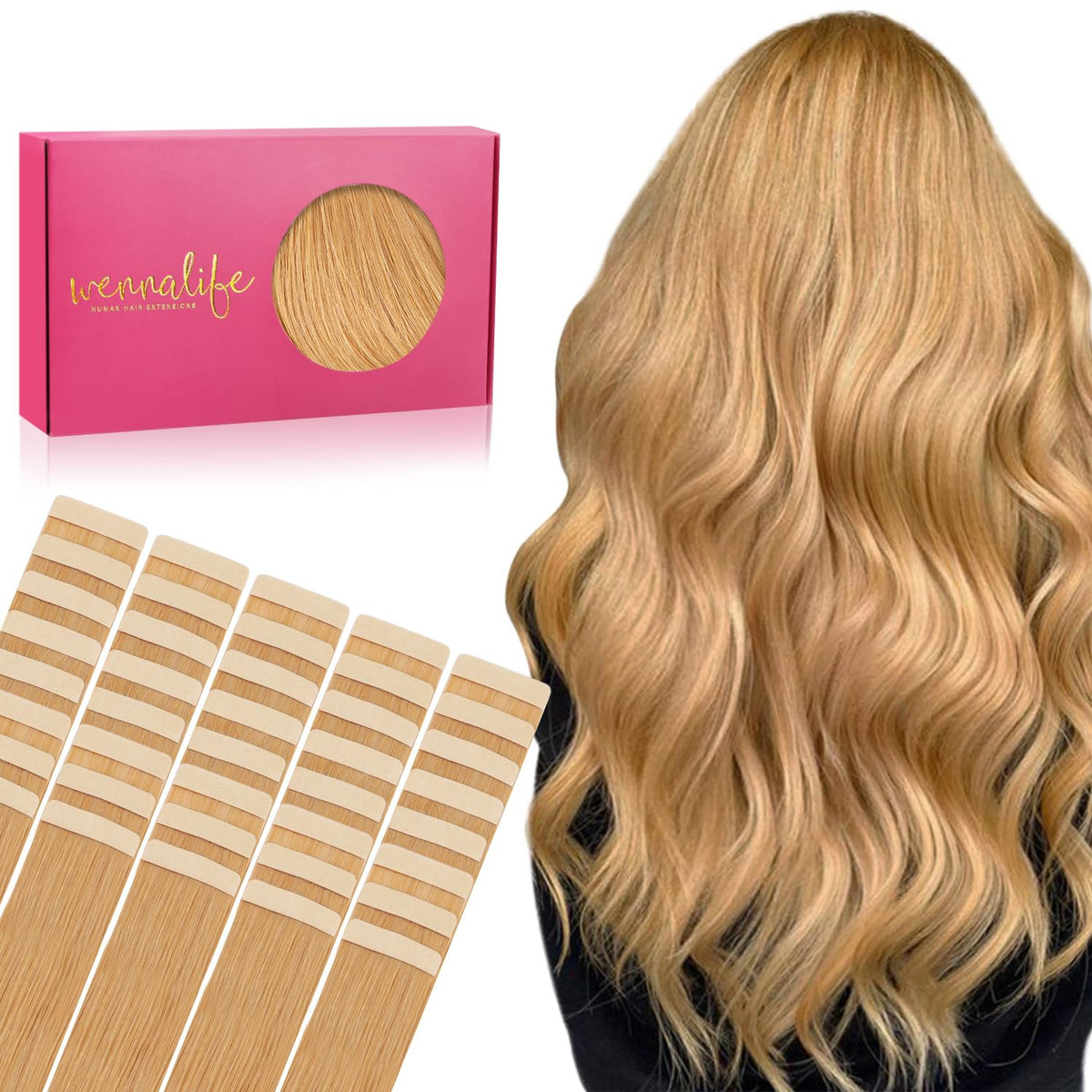 Extensions de cheveux Wennalife 10 pouces blond fraise vue avant