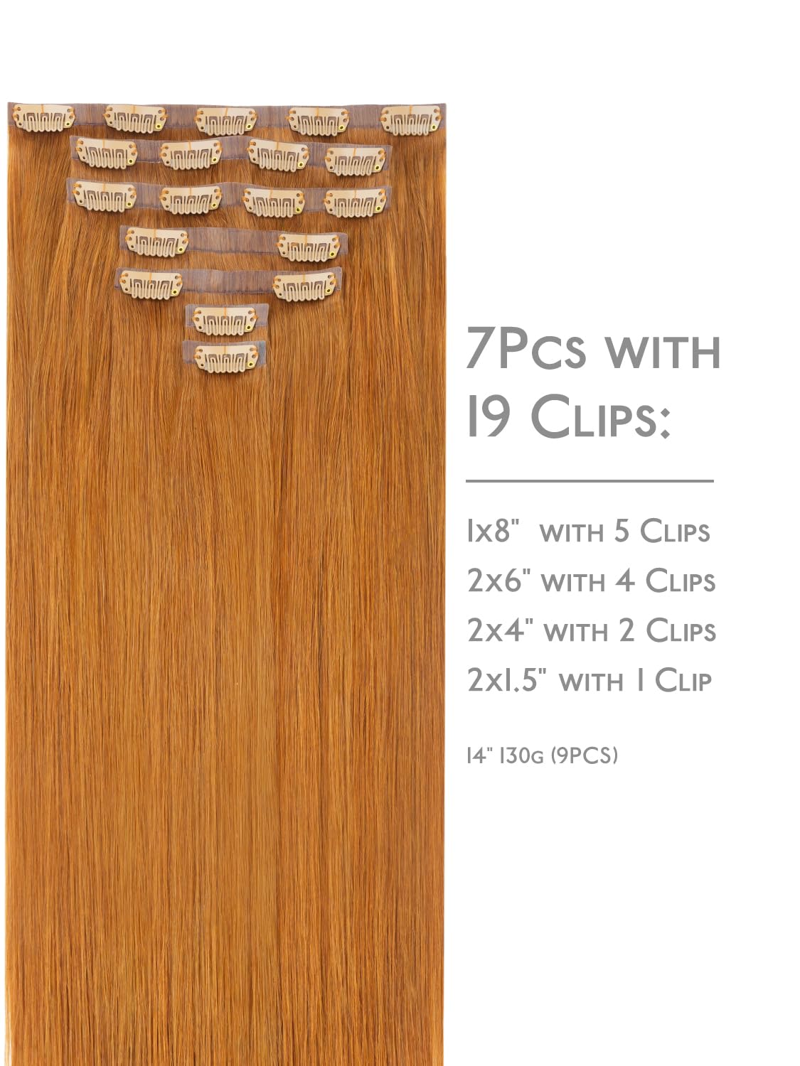 Extensions de cheveux Wennalife 18 pouces auburn ginger en paquet