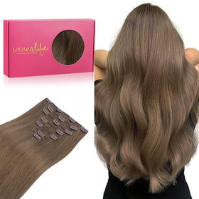 Extensions de cheveux Wennalife 22 pouces couleur Brunette vue de face
