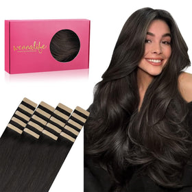 Extensions de cheveux Wennalife 22 pouces marron foncé avec ruban adhésif