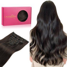 Extensions de cheveux Wennalife 22 pouces marron foncé, vue de face