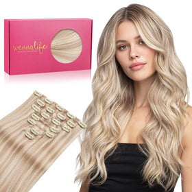 Extensions de cheveux Wennalife 24 pouces blond platine, vue de face