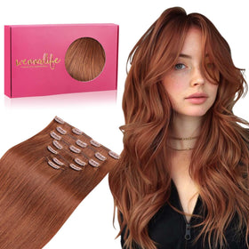 Extensions de cheveux Wennalife 24 pouces couleur cuivrée vue de face