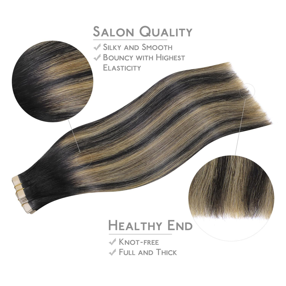Extensions de cheveux Wennalife affichées sur un mannequin