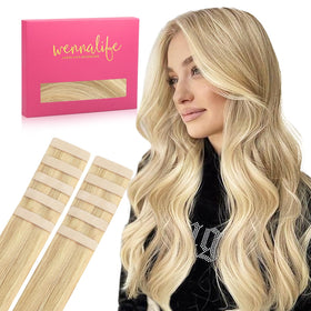 Extensions de cheveux Wennalife blond clair 14 pouces face